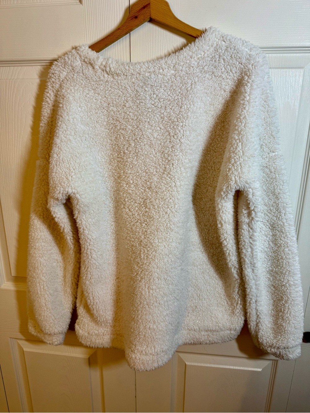 NFL Buffalo White Sherpa Crewneck with Team Logo - Picture 2 of 5
